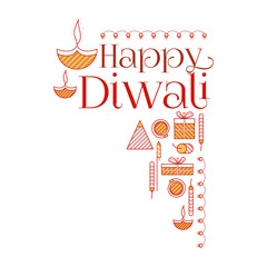 Happy Diwali Typographic Design 