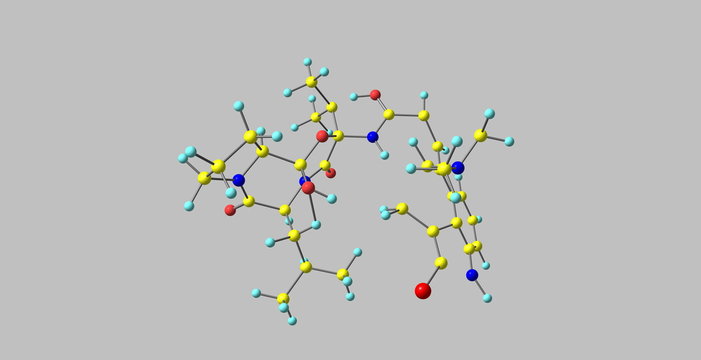 Bromocriptine molecular structure isolated on grey