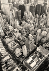 New York City Manhattan skyline aerial view black and white © rabbit75_fot