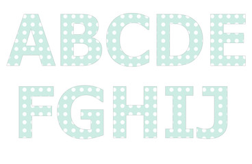 Polka dot pattern on english character
