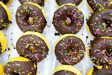 chocolate  dounts isolated on white