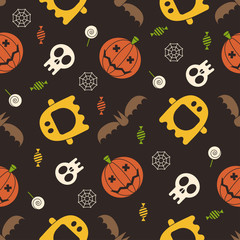 Halloween Night Seamless Pattern Background