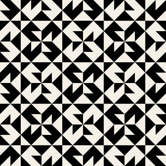 Vector Seamless Black and Wite Geometric Pattern
