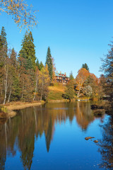 Manor house a hill by the river