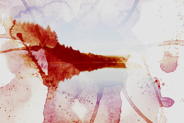 blood stained double exposure abstract background