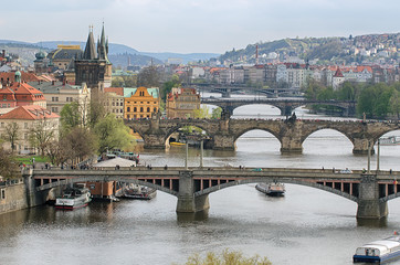 Fototapeta na wymiar Bridges of Prague, Czech Republic