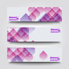 Fototapeta premium Set of banner templates with abstract background. 