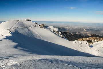 Tatry, polish mountains in winter. Beautiful sky.