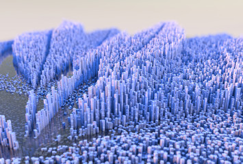 Città del futuro, grattacieli, fantascienza, astratto, cristalli © Naeblys
