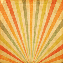 Vintage background Multicolor rising sun or sun ray,sun burst retro paper be crumpled