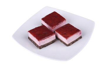 cake with jelly on white background 