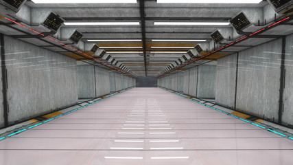 Fototapeta premium Futuristic corridor interior