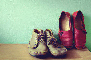 Vintage leather shoes for men and women