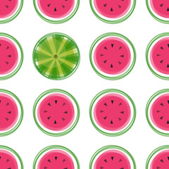 Vector seamless pattern with watermelon