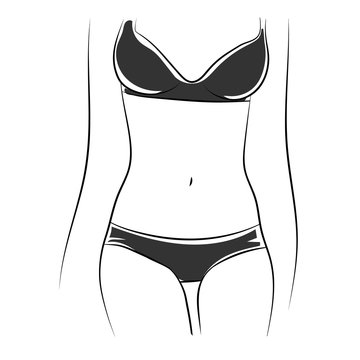 recommend clip art: Woman body in bikini. Vector illustration 1