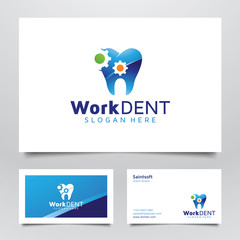 Dental and Gear Logo with Business Card Concept