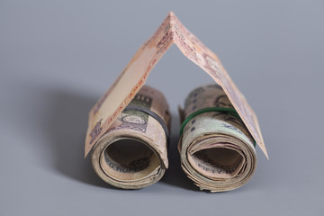 House Made Roll of Indian rupee banknotes