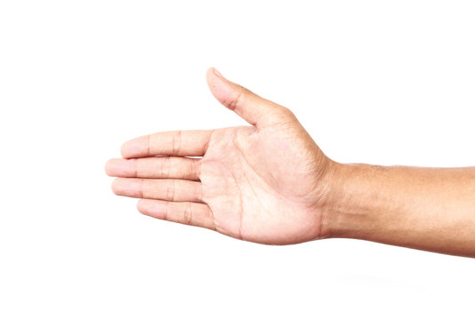 male hand on the isolated background