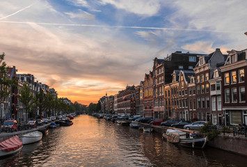 Amsterdam orange sunset
