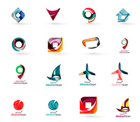Set of abstract travel logo icons. Business, app or internet web