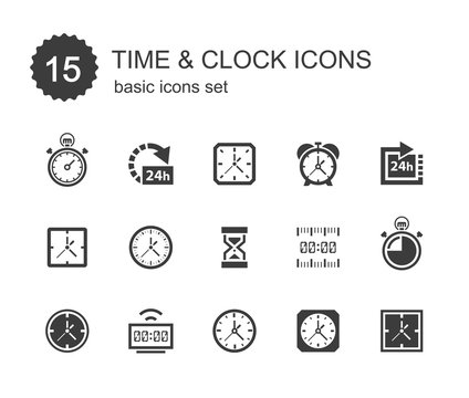 Time and clock icons.
