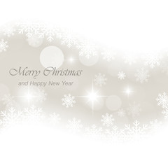 Glowing vector Christmas card with snowflakes and stars