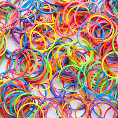colorful rubberband shooting in studio