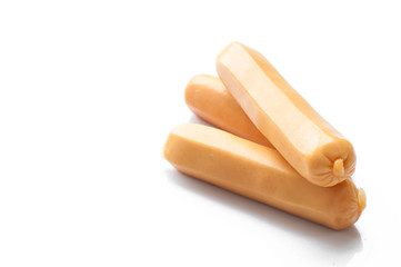 Sausages isolated on white background