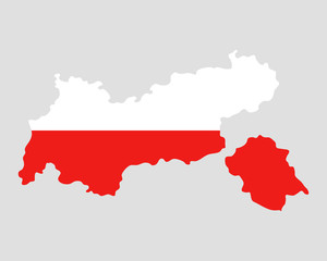 Karte und Fahne von Tirol