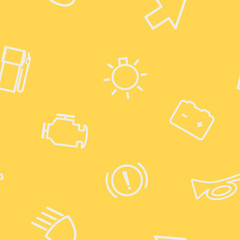 Seamless background with car dashboard icons for your design