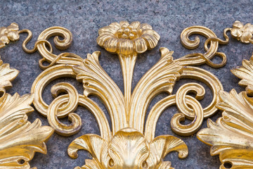 Golden floral metal ornament