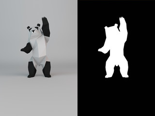 panda style origami avec son masque alpha © GRC Photo Stock
