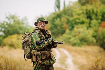 Fototapeta premium russian special squad engaged in the exploration of the area