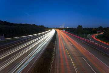 Fototapeta na wymiar Highway A2 in Hannover, Germany at night