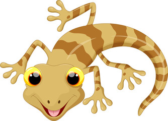 Naklejka premium Illustration of cute lizard cartoon