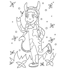the children sign horoscope doodle outline hand drawing for coloring isolated in the white background