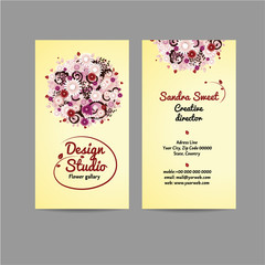 Design business card with floral bouquet