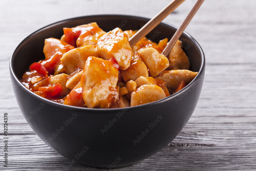 Canvas Prints chinese chicken sweet and sour sauce