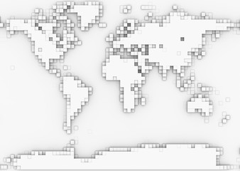 World map pixel art
