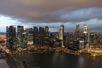 Naklejka premium Singapore city at night