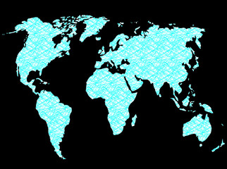 Fototapeta na wymiar World map connection network
