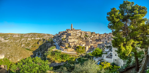 Fototapeta premium Ancient town of Matera at sunset, Basilicata, Italy