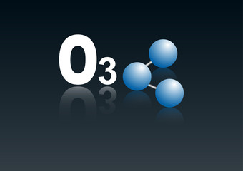 Molecular model  o3. ozone. 3d model. chemical