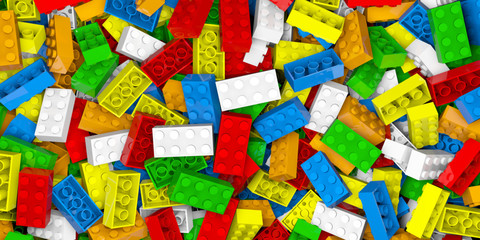 Fototapeta na wymiar Plastic building blocks