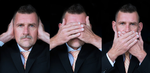 the three wise monkeys- businessman