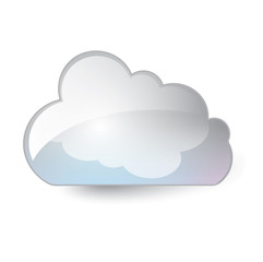 Cloud glossy icon. Vector illustration