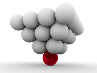 Leader and leadership concept. 3d pyramid
