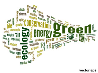 Vector conceptual ecology word cloud