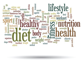 Vector conceptual health word cloud isolated