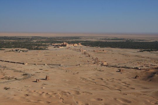 Overview of the Palmyra historic site, Syria